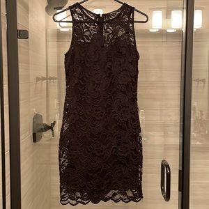 Black lace mini dress